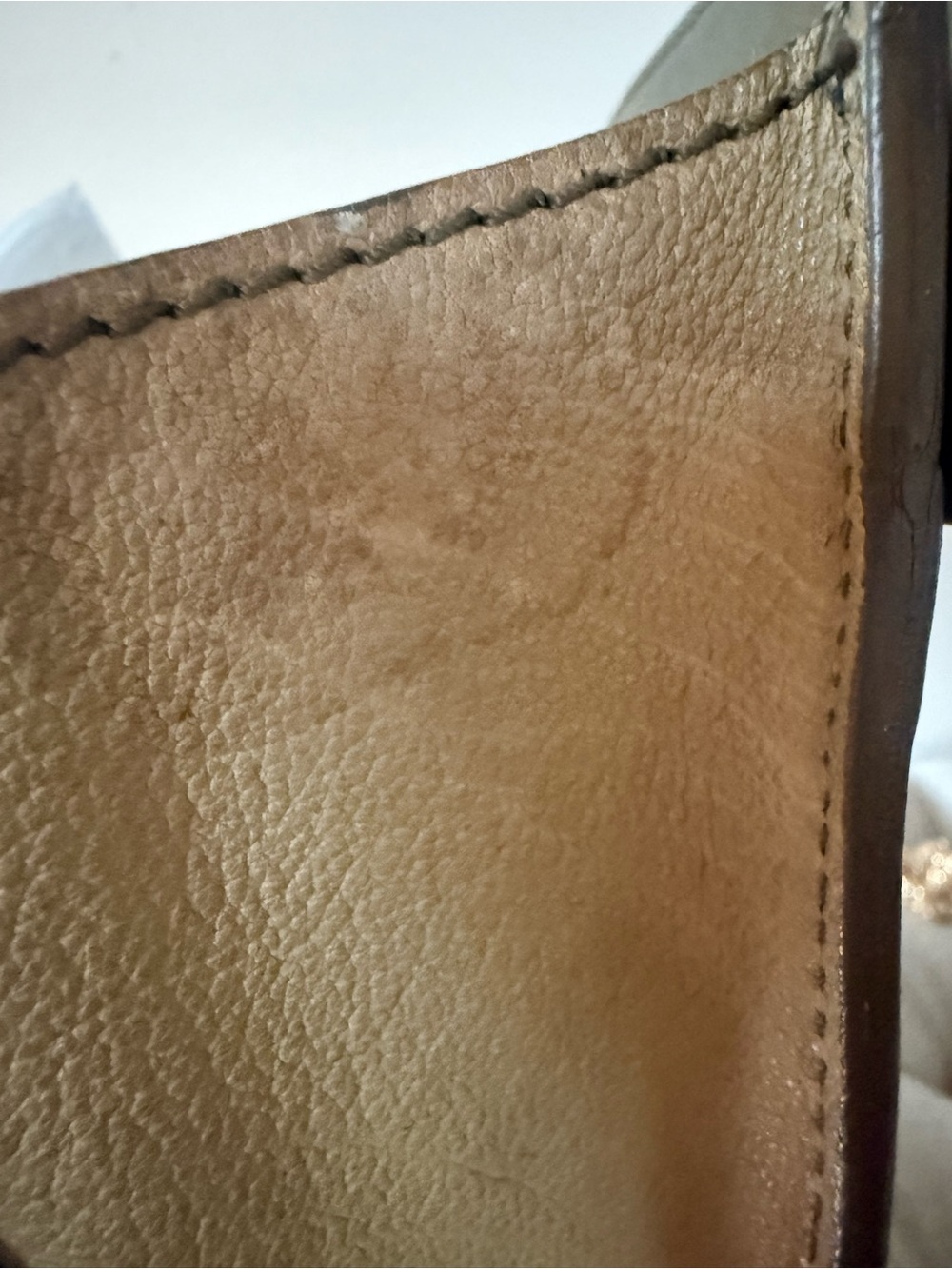 Authentic Phoebe Philo Celine Micro Luggage Tote Bi Color Green Tan Leather - Picture 16 of 16